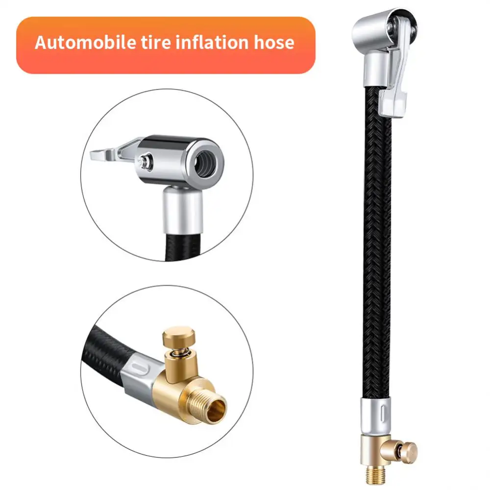 Anchtek Car Tire Inflator Hose Inflatable Air Pump Extension Tube Adapter Twist Tyre Connection Locking Air Chuck For Bike Moto