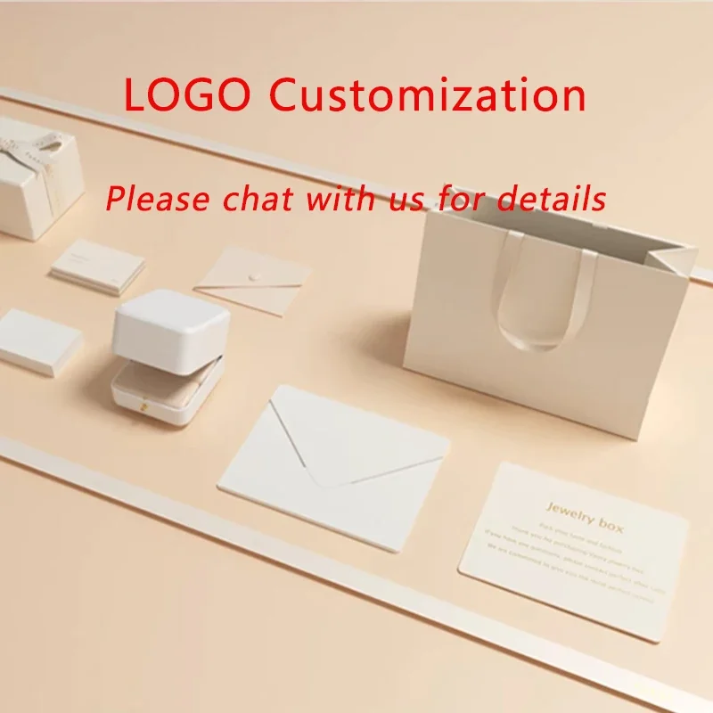 Customizable logo Jewelry Box With Logo Jewelry Gift Packaging Boxes Earring Necklace Bracelet Ring Boxes