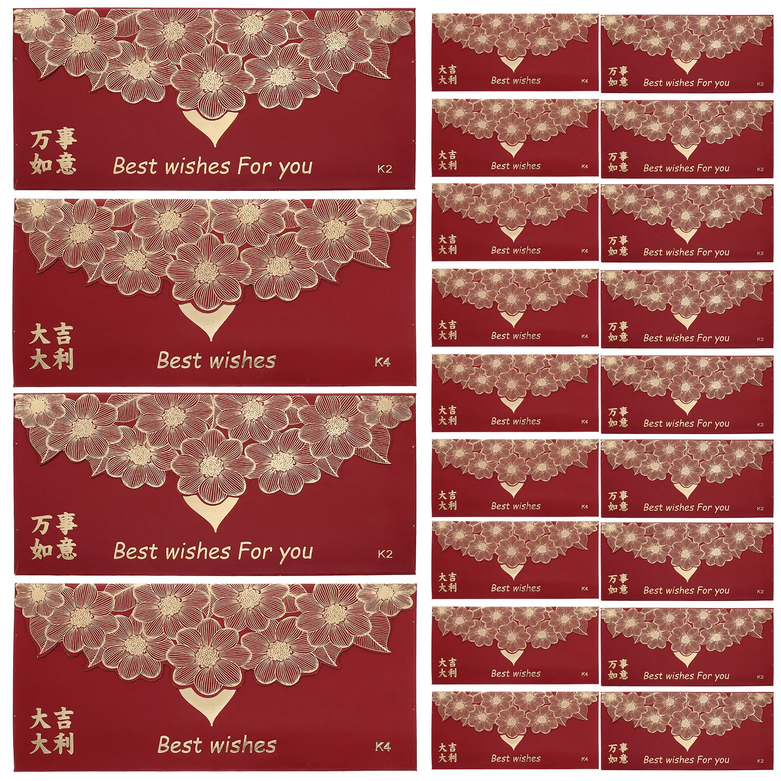 

60Pcs Western Red Envelopes Creative Money Packets for Festivals Parties Anniversaries Spring Festival Lunar New Year Gift