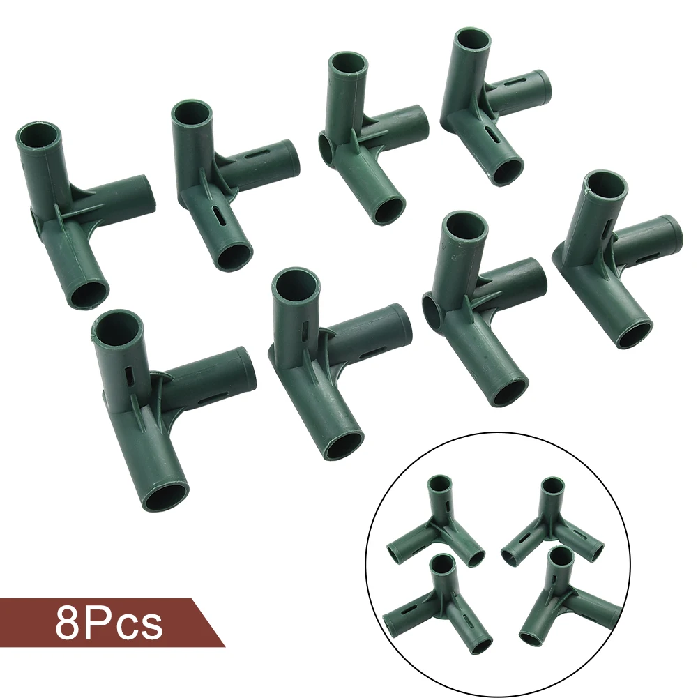 8pcs Greenhouse Frame Connectors For Flower Stands Greenhouse Bracket Gardening Building Fittings Fit Most Plant Support Poles