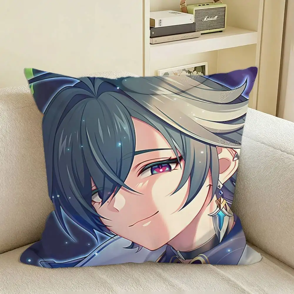 Killer Bunny L-LOHEN Genshin Square Sofa Pillow Cover Solid Color Living Room Home Decor Cushion Case