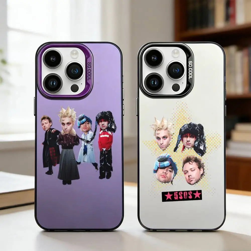

5 S-Seconds of S-Summer Band Phone Case For iPhone17,16,15,14,13,12,11,Pro,MAX Gray Matte Silicone Black Cover