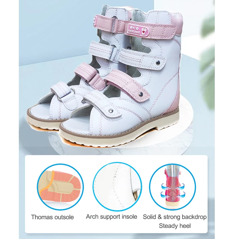 Summer Baby Orthopedic Shoes For Kids Leather High Top Clubfoot Sandals Ankle Support Flat Feet Footwear Size22-34