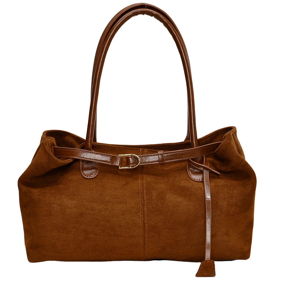 

Women PU Casual Tote Handbag Large Capacity Stylish Shoulder Purse Hasp Closure Simple Commuting Bag Trendy Work Bag