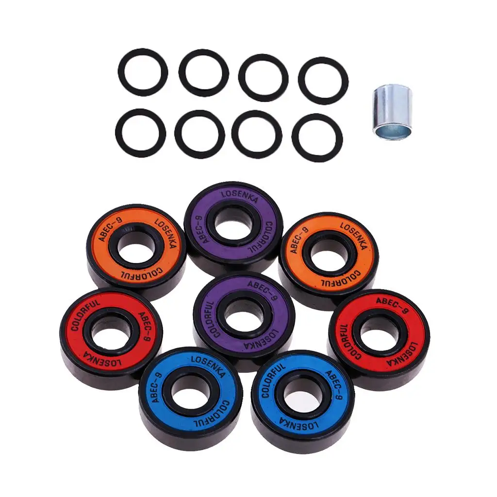 

Skateboard Bearings ABEC 9 Professional Speed Kit Chrome Steel Replacement Parts for Skate Boards and Longboards