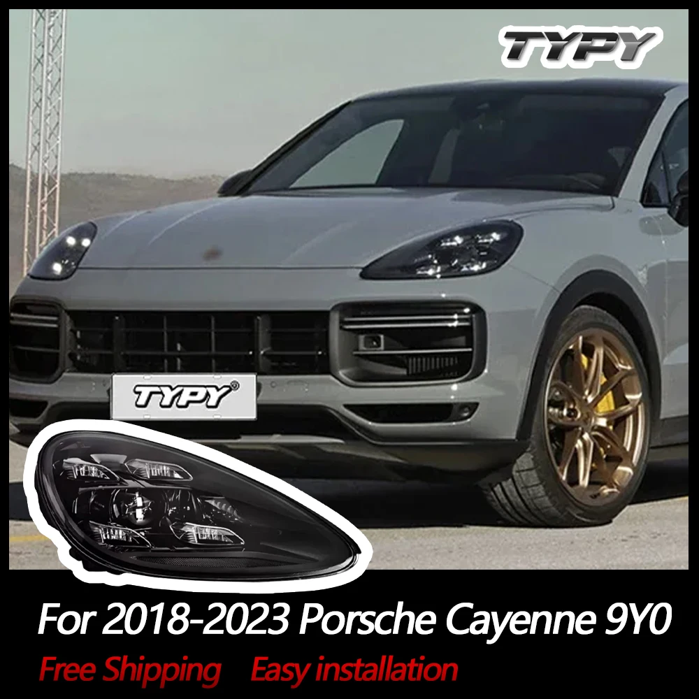 TYPY Car Lights For Porsche Cayenne Headlights 9Y0 2018-2023 LED Car Lamps Daytime Running Lights Low to High Configure