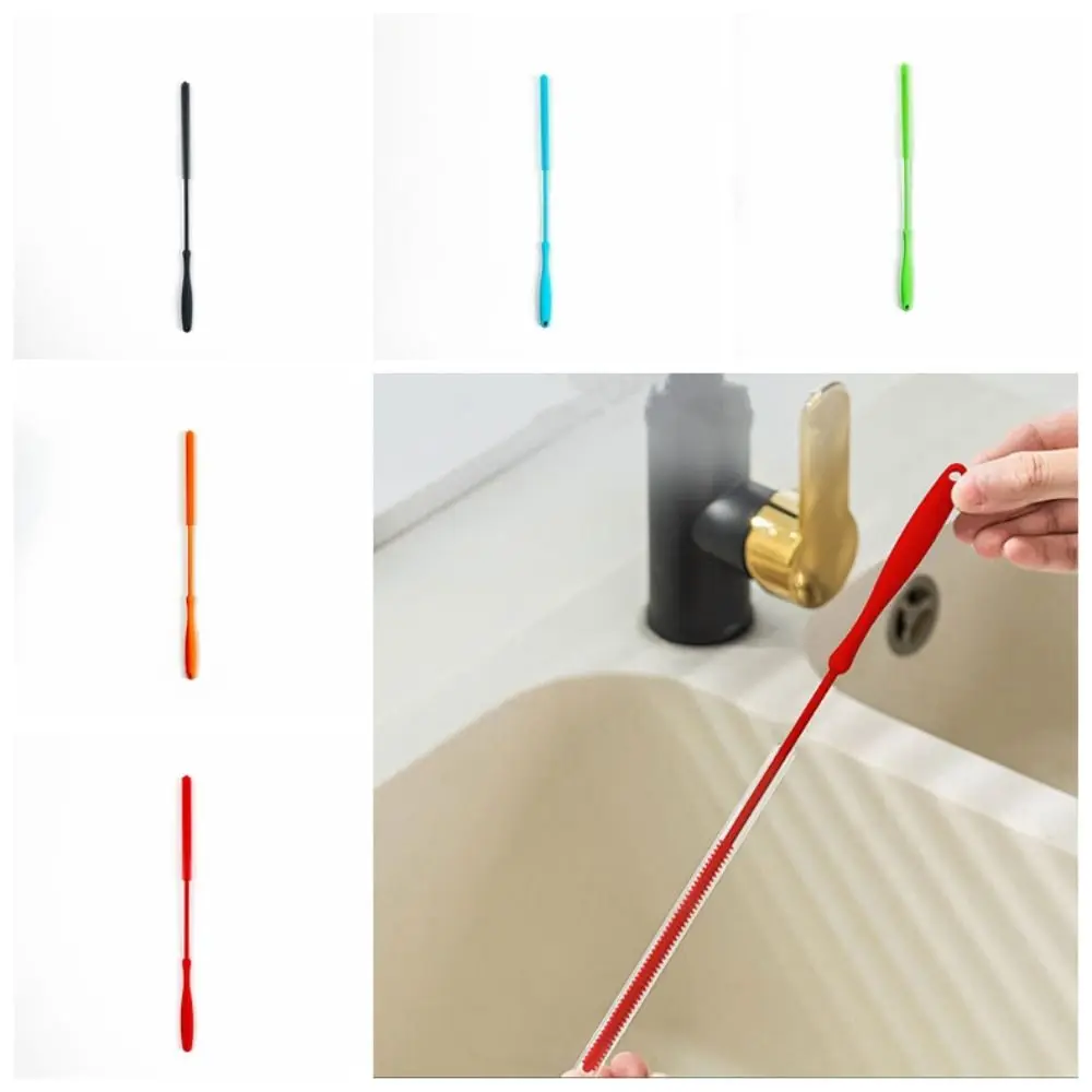 Silicone Straw Cleaning Brush Reusable Eco-Friendly Drinking Straw Cleaner Brush Soft Hair Cleaning Tool