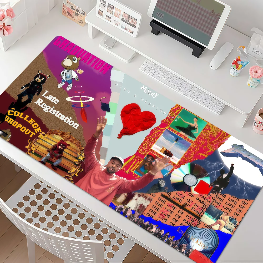 Rap Singer K-kanye W-west Mouse Pad Anti Slip Rubber Edge Locked Thickened Laptop Gaming Desk Mat