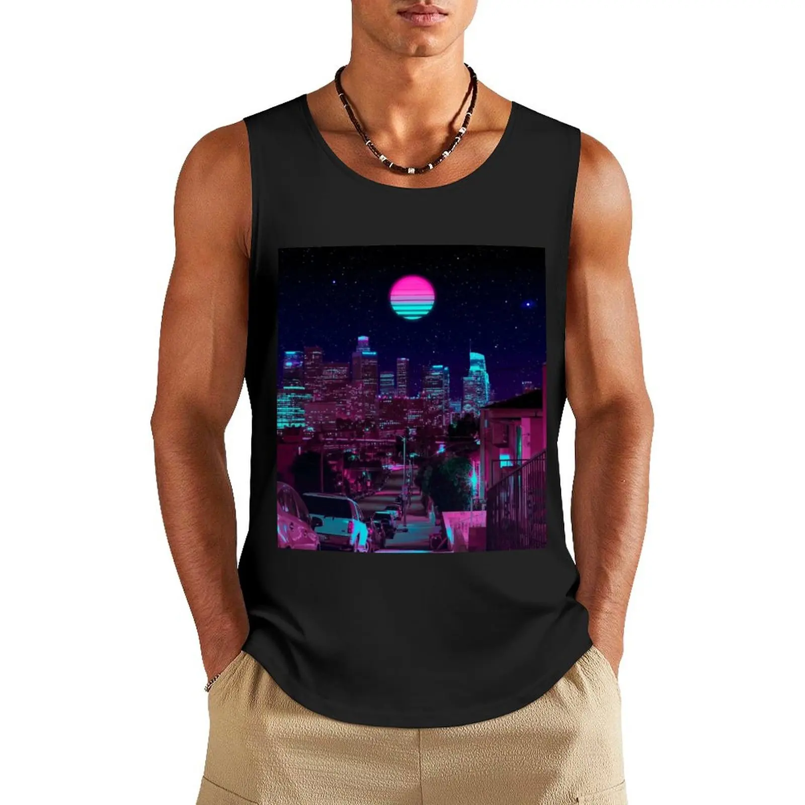 

VAPOR CITY NIGHTS Tank Top Men's t shirt Men's summer clothes muscle t-shirt Men's summer vest