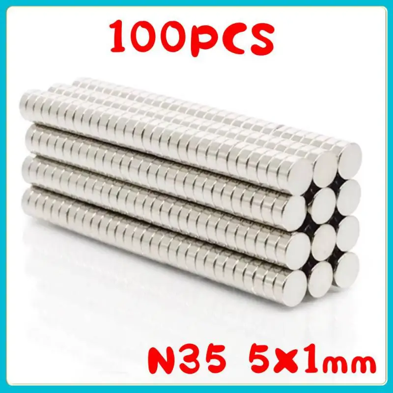 100Pcs 5x1 Neodymium Magnet 5mm X 1mm N35 NdFeB Round Super Powerful Strong Permanent Magnetic Imanes Disc 5*1