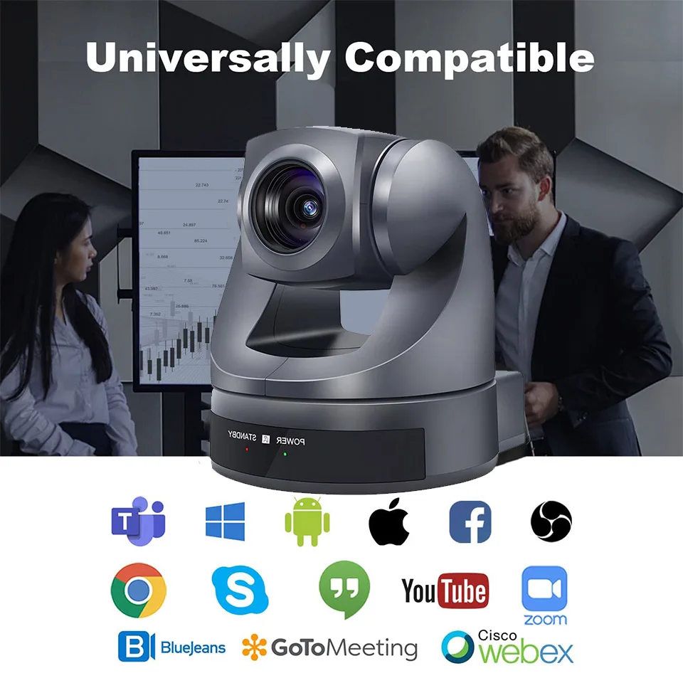 4K/1080P Conference Camera PTZ Video Ai Tracking Ptz Camera USB HDMI LAN POE 10X /20X Zoom For Educate Live Business Meeting