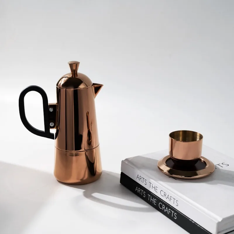 Modern European stainless steel mocha pot Hand brew coffee pot method Press pot