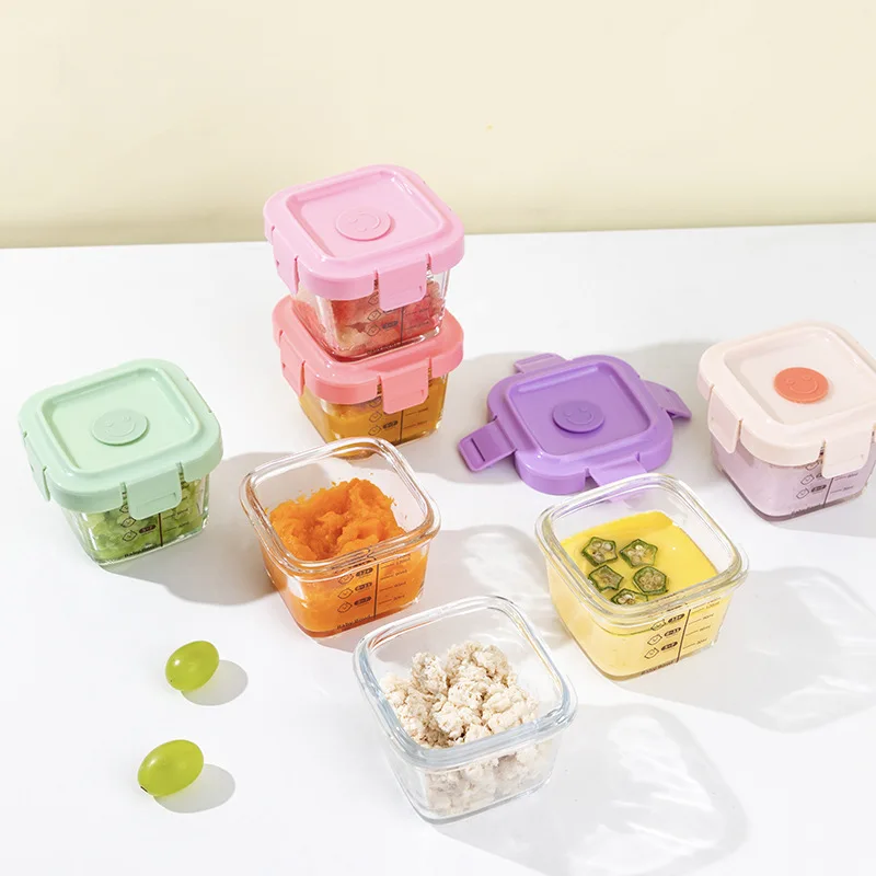 Heat Resistant Kids Food Supplement Box Fruit Mini Food Box High Borosilicate Glass Bowl Suitable For Daily Use