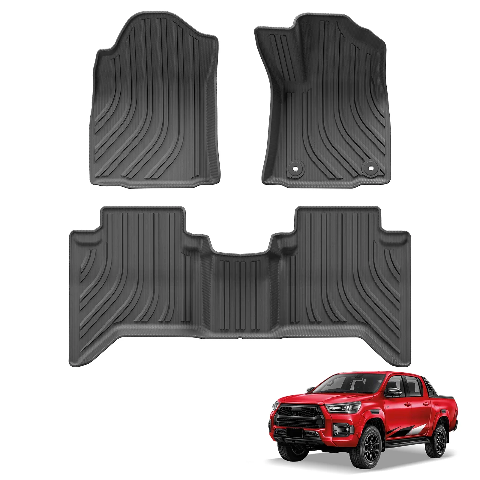 

for Toyota Hilux revo 2015 - 2024 Right Rudder TPE 3D Car Floor Mats Protective Pad Auto Accessories