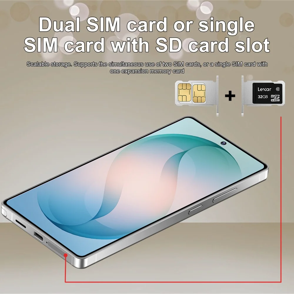 K-Touch 5G Smartphone für S26 Ultra, 7,3-Zoll-Vollanzeige, Handy mit 7800-mAh-Akku, 48-MP-Kamera, 22 GB + 2 TB Speicher, Gesichtserkennung, entsperrt, 5G, Dual-SIM, Android 15, Mobiltelefone mit FM-Radio und GPS. – Detail 15