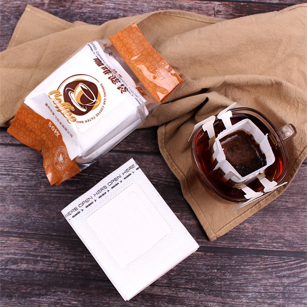 Filter Bag Portable Disposable Rectangle Household Disposable Coffee Bag Fine Filter Hole Eco-friendly Paper Bag White