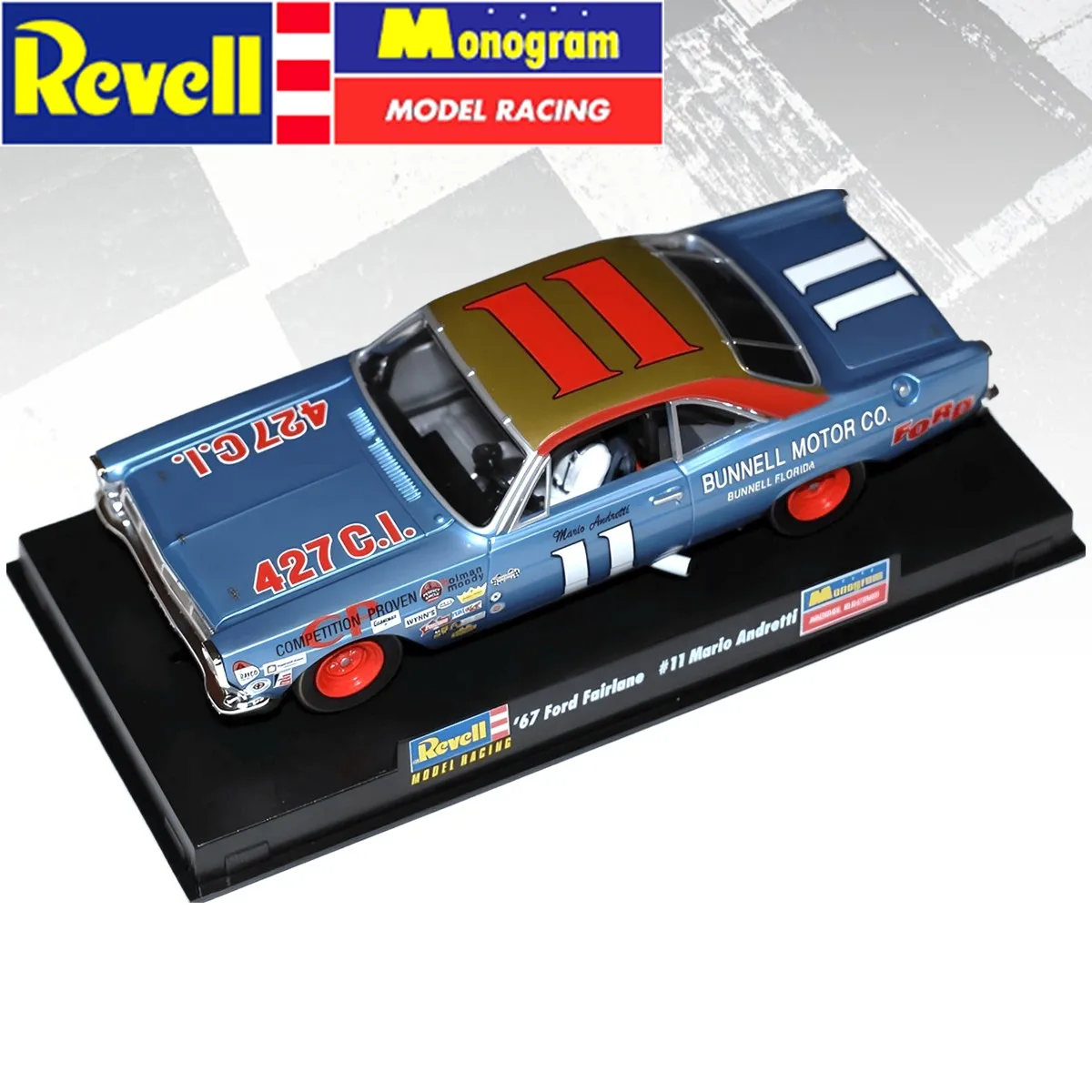 Revell/Monogram Slot Car 1:32 Model Racing 85-4895 '67 Ford Fairlane #11 Mario Andretti Daytona 1967 Winner