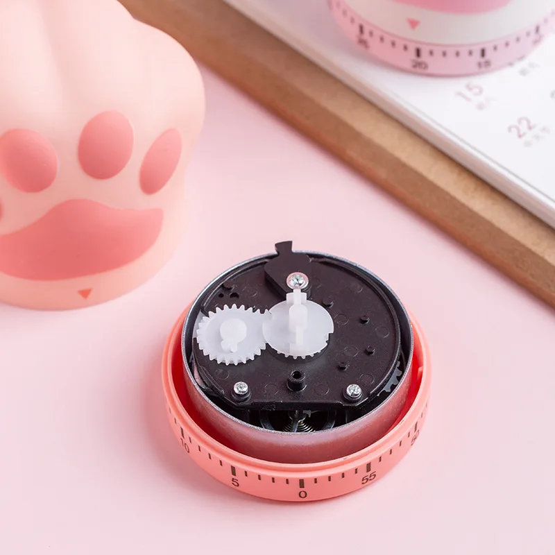 Cute Cat's Paw Time Manager Student Reading Kitchen Baking Timer Multifunction Timer Study Accessories Reading Supplies