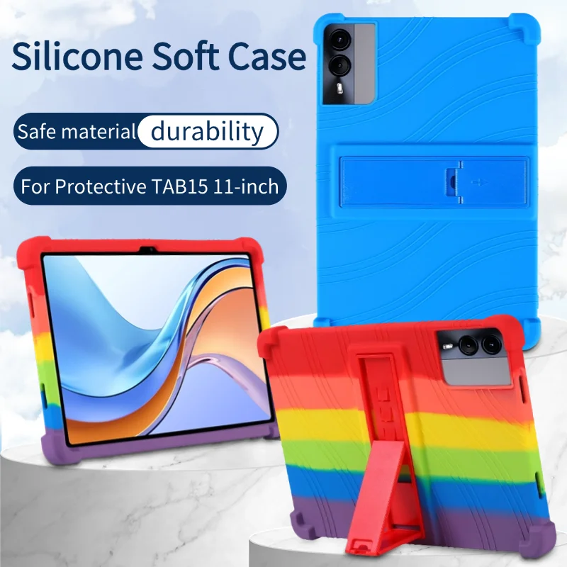 

For PRITOM TAB15 Tablet protective case 11 inch Protective TAB15 with anti drop strap bracket silicone cover Child Friendly