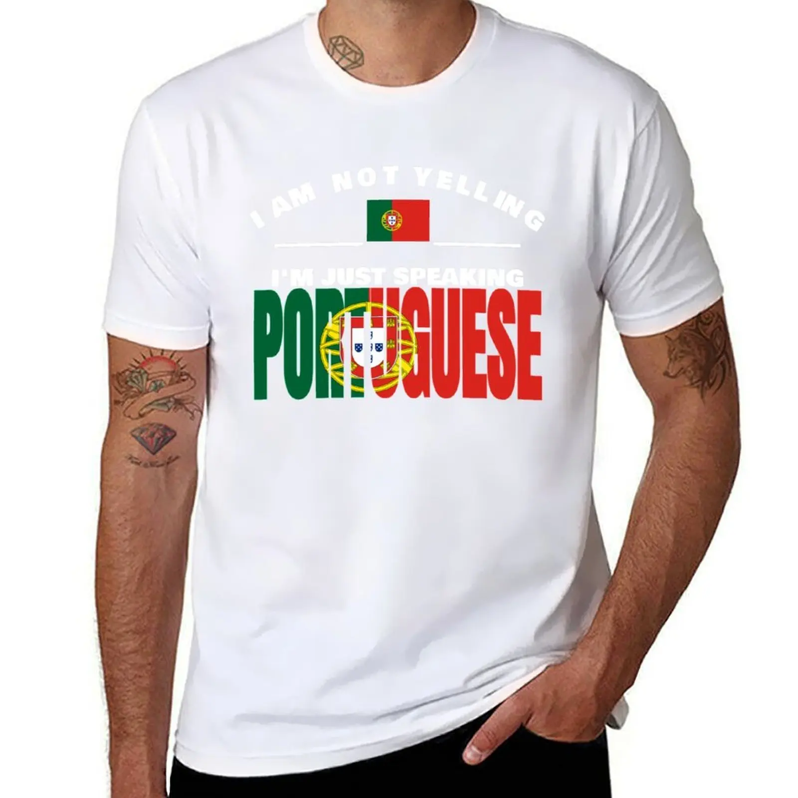 

I'm Not Yelling I'm Portuguese Flag T Shirt Merch T-Shirt man t shirt graphic t shirts for man pack white T-Shirt