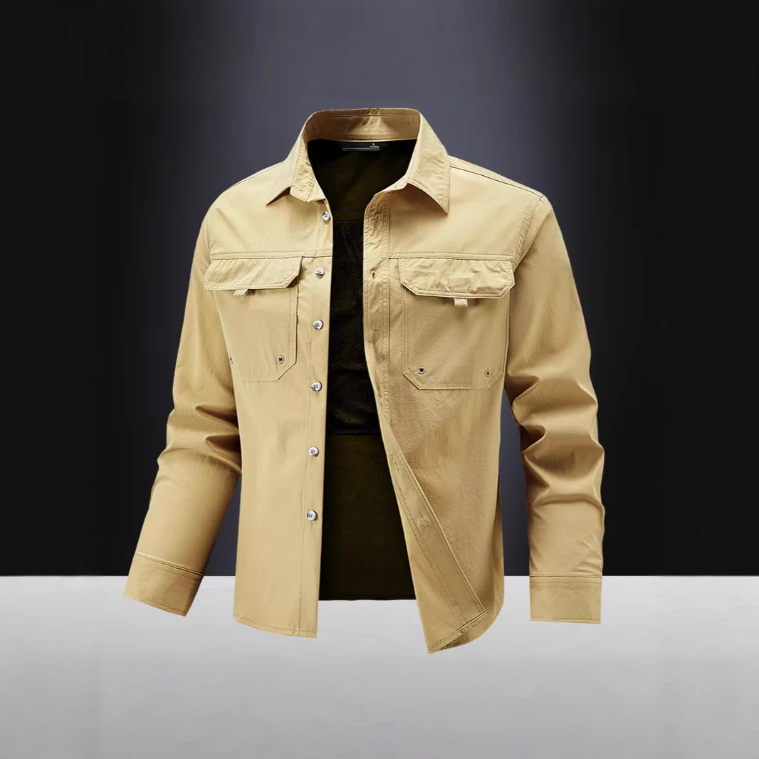 

Spring And Autumn New Simple Men's Casual Tooling Shirt Versatile Comfortable Breathable Soft Anti-Wrinkle Shirt Men