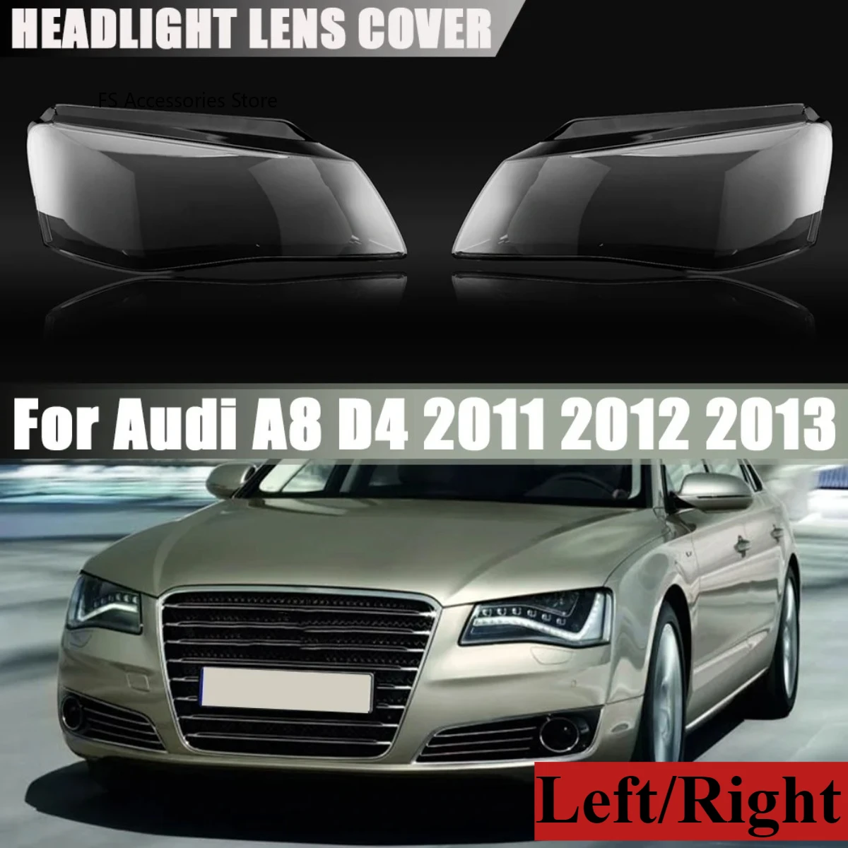 

For Audi A8 D4 2011 2012 2013 Headlamp Transparent Cover Headlight Shell Lampshade Case Plexiglass Replace Headlamp Shell