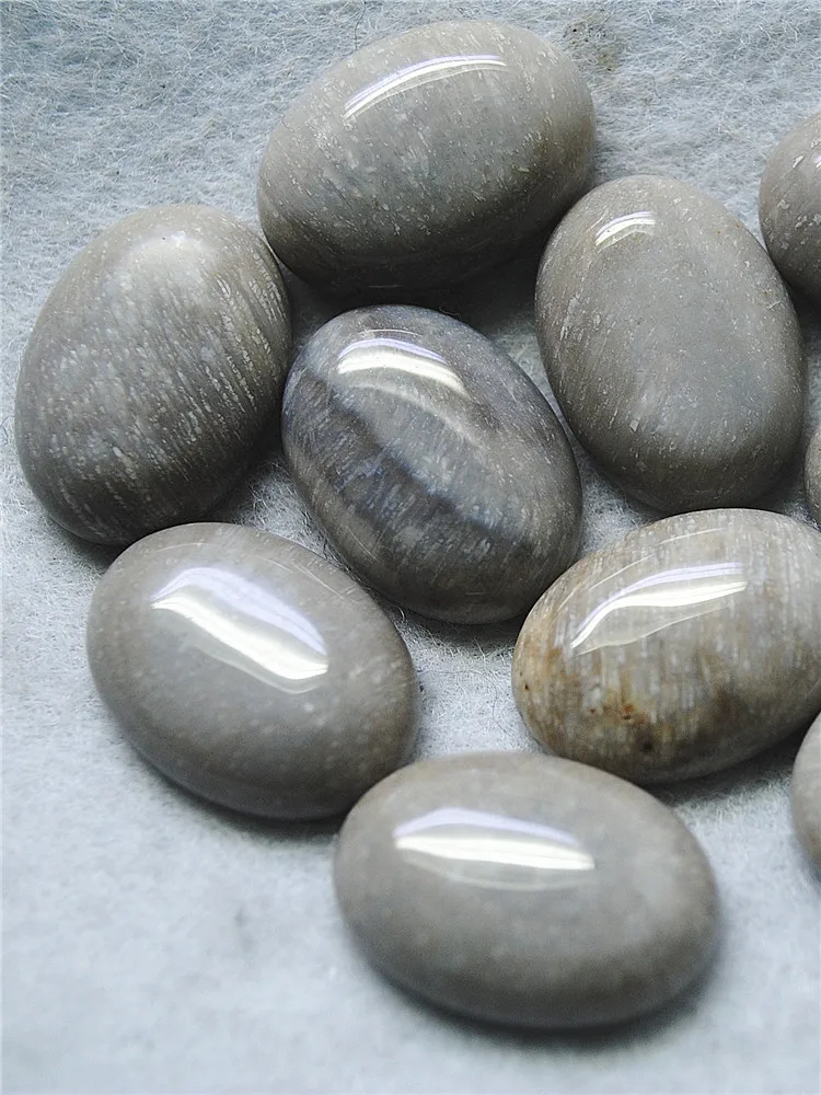 10 قطعة حجر جاسبر رمادي كبوشن 18X25 مللي متر الساخن بيضاوي الشكل للنساء دلايات المعلقات صنع جيد لديك