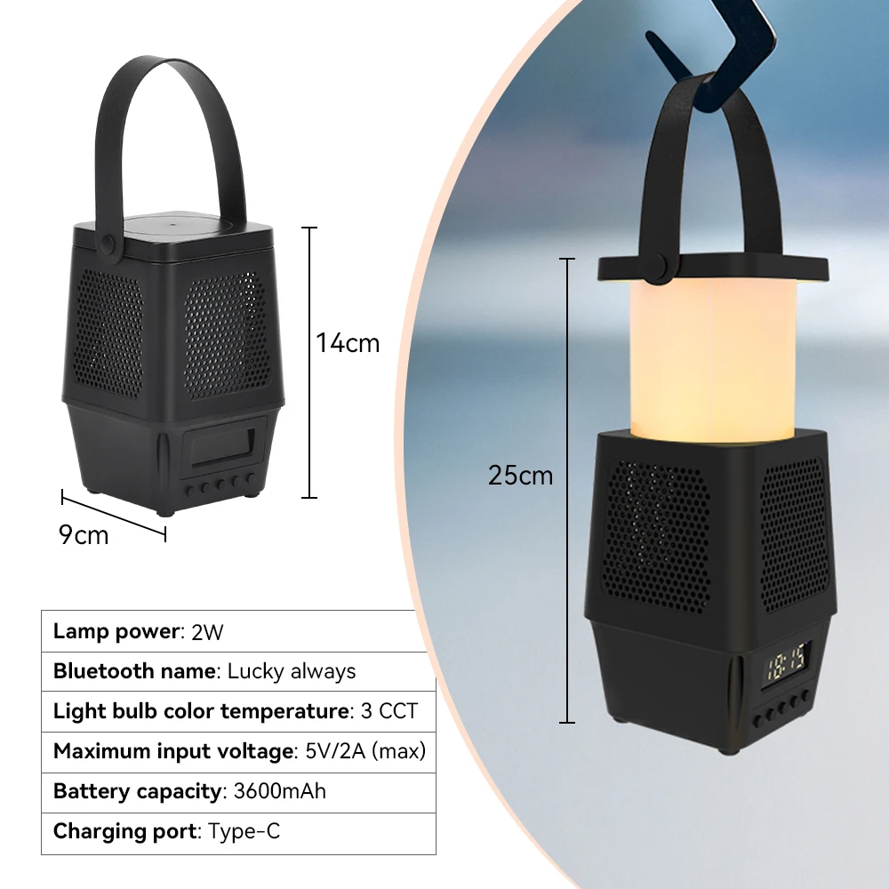 LED Camping Light USB Charging Portable Tent Lantern Multi-functional Portable Lamp 3 Color Temperature Adjustable 7-speed Dimmi