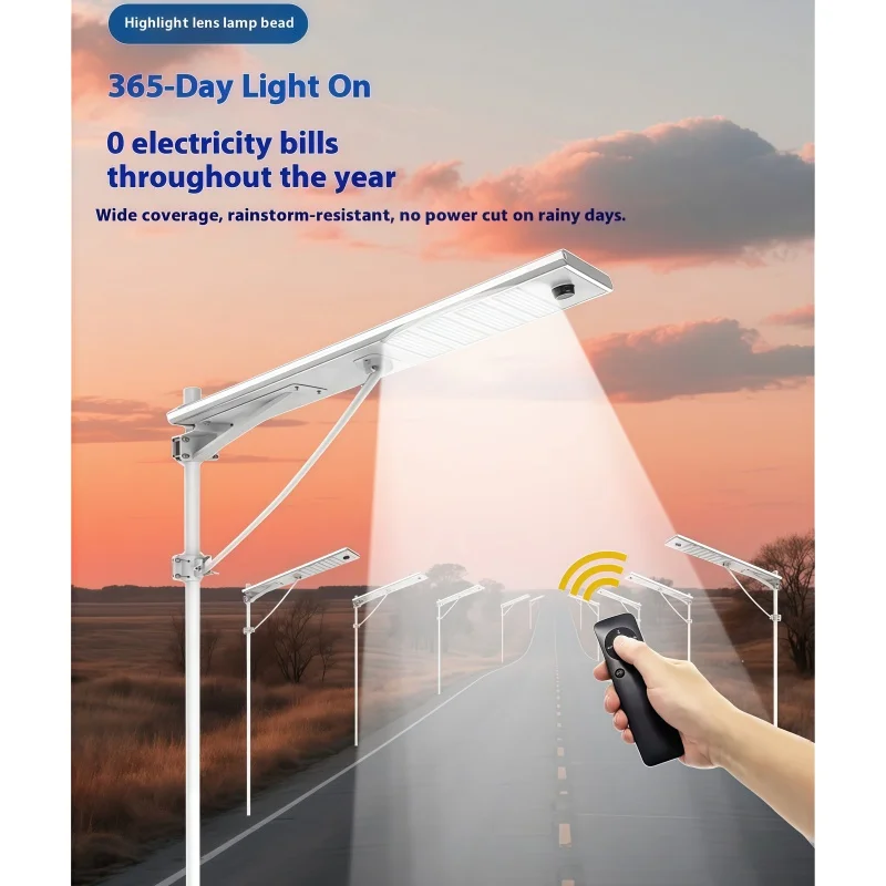 Lumière solaire extérieure intégrée lampadaire solaire LED PWM lumière contrôlée Induction 40-200W panneau solaire photovoltaïque charge