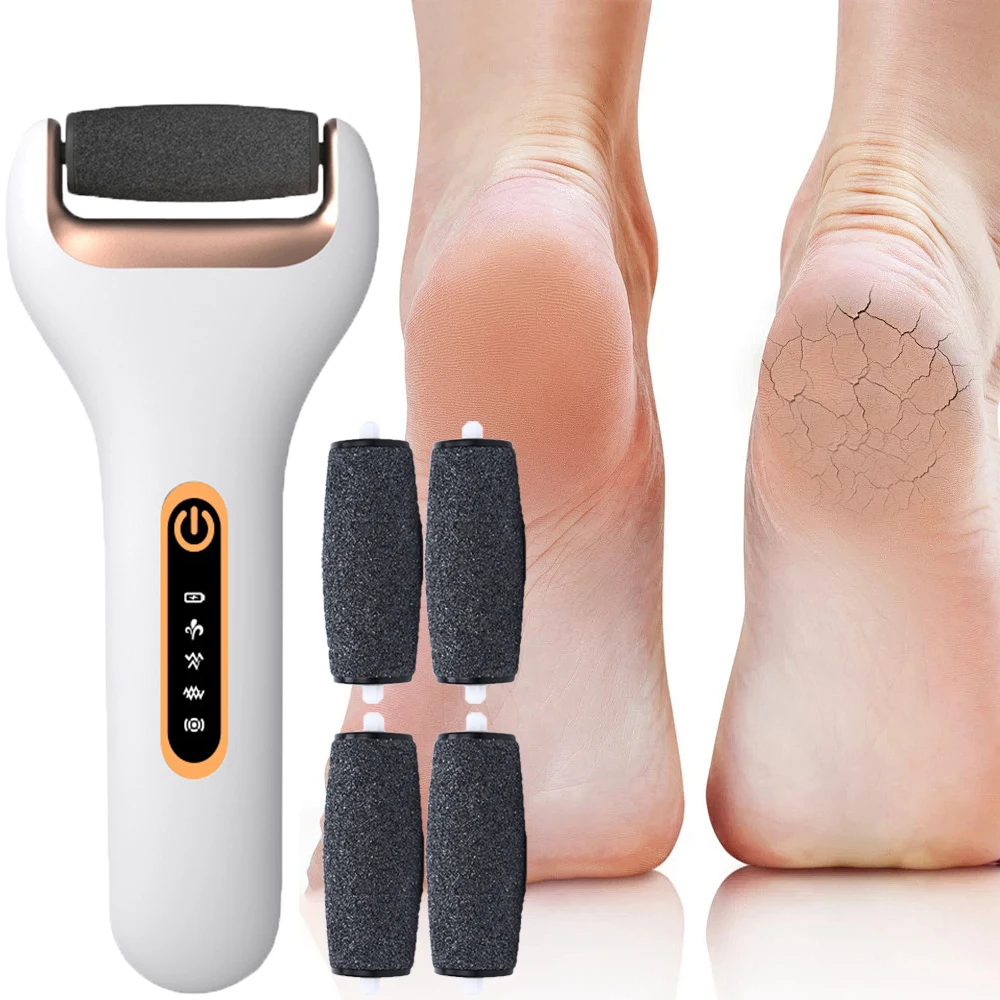 Electric Roller Foot File Grinder Dead Skin Dry Callus Remover Foot Repair Machine Waterproof Feet Care Tool Replacement Rollers