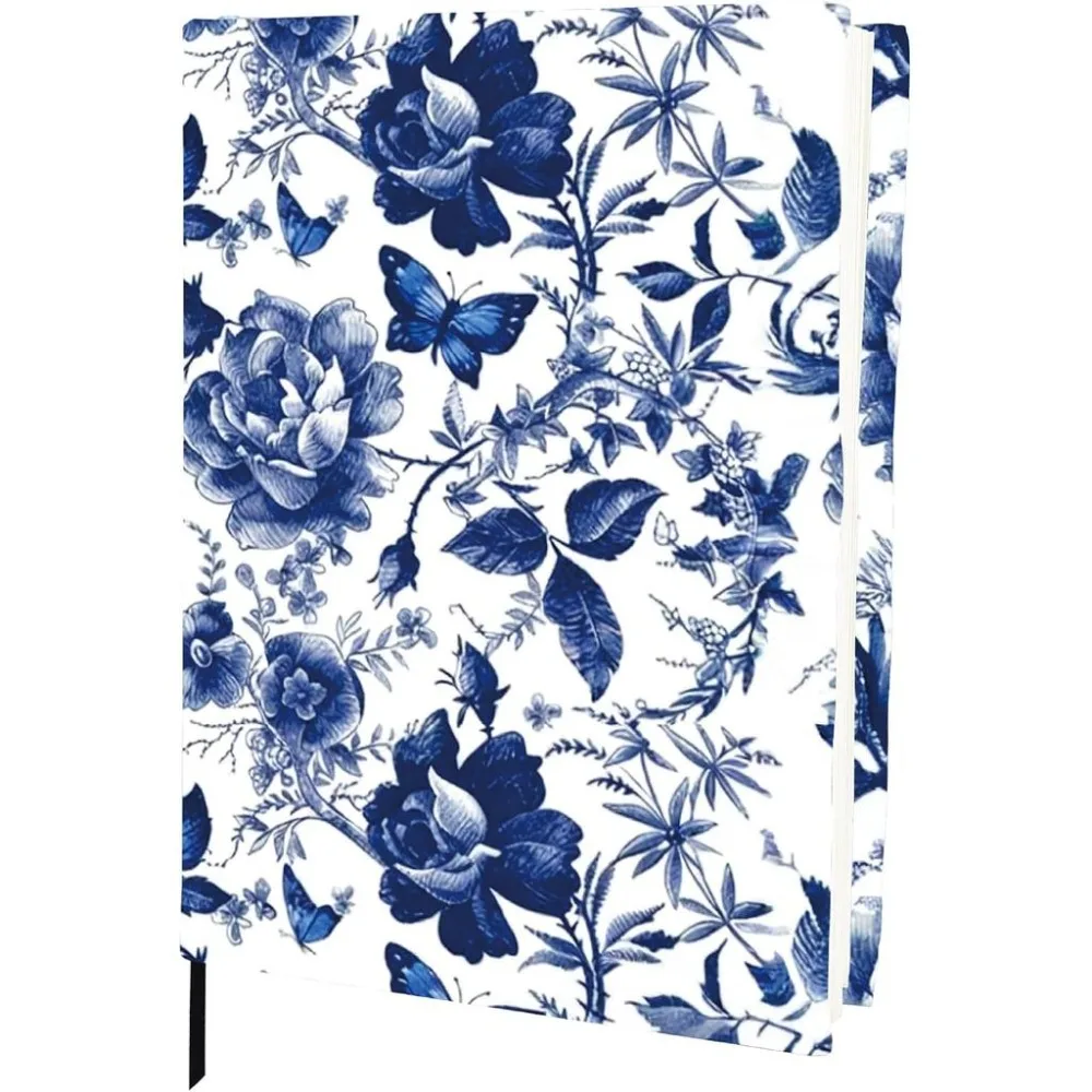 Blue Stretchable Book Cover Rose Jumbo Fabric Reusable Washable Large Nylon Book Protector Elastic Notebook Wraps Suitable
