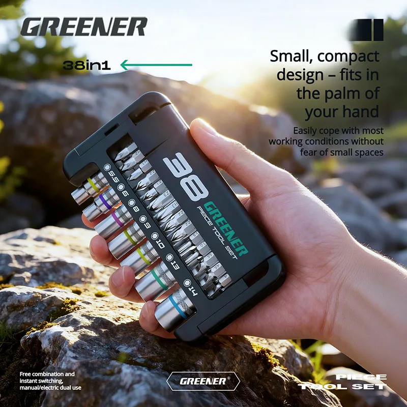 

Набор из 38 предметов, набор торцевых отверток, ключ с храповым механизмом, быстросъемная втулка Xiaofei, шестиугольная отвертка Torx, многофункциональный инструмент