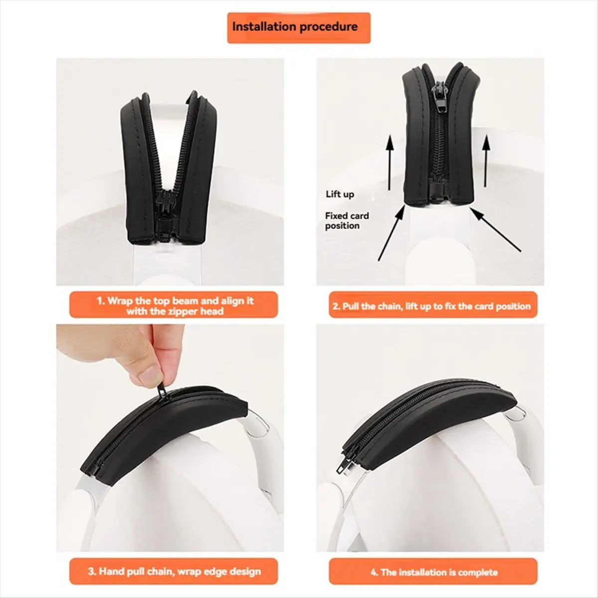AAAE Ear Pads for Space Q45/Life Q30 Q35 Headphone Silicone Protective Case Earmuff Headband Repair Parts C