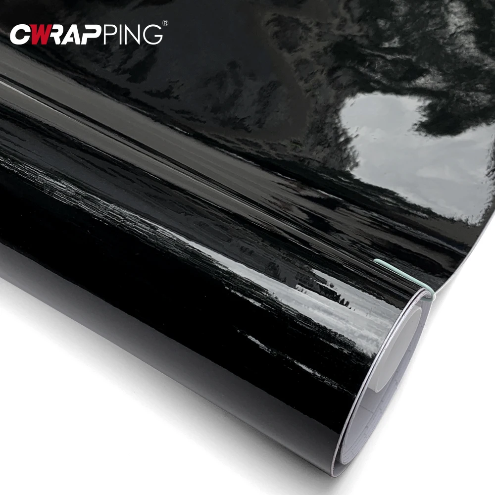 Motorcycle Stickers Glossy Black Self Adhesive Exterior Parts Bubble Free Vinyl DIY Decal Auto Color Changing Films for Car Body