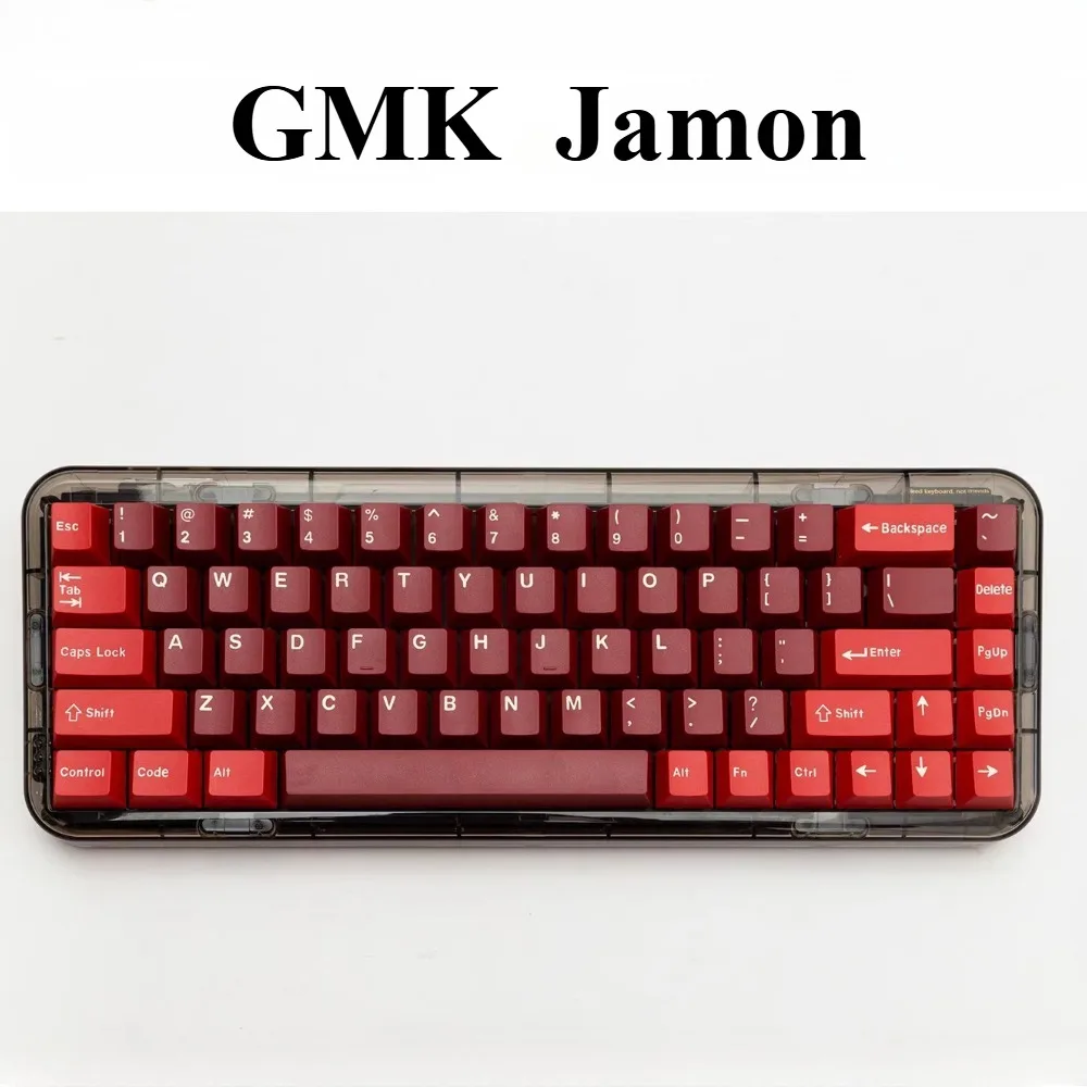 

GMK Jamon Keycap Set 174Key PBT Custom Red Personalized Keyboard Cap Cherry Profile Gaming KeyCap for Mechanical Keyboard Gifts