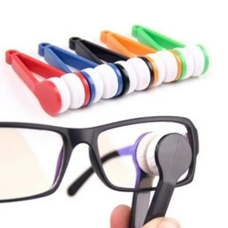 

Portable Multifunctional Glasses Cleaning Rub New Creative Two-side Glasses Brush Microfiber Cleaning Brushes Wiping Tool