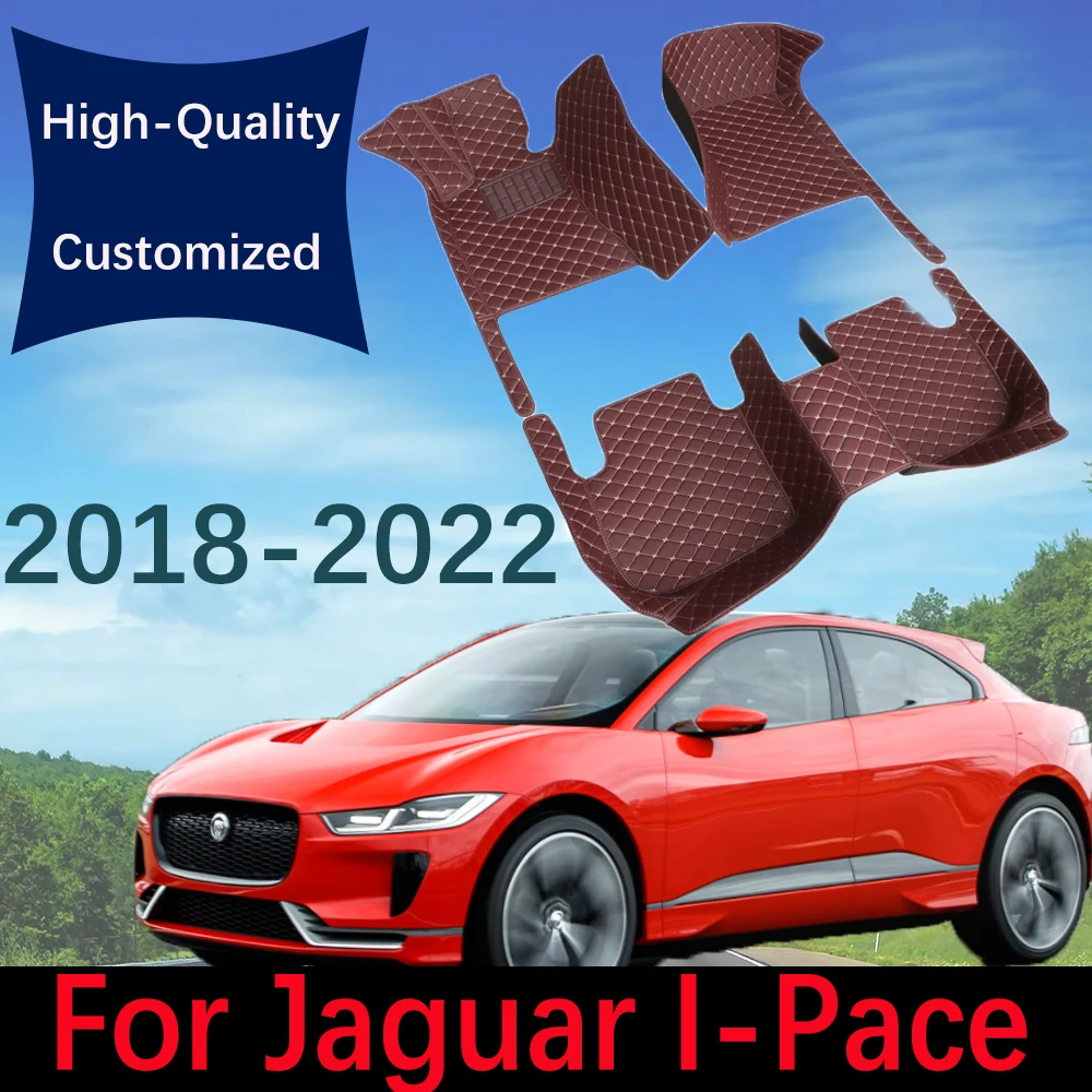 

Custom Leather Car Floor Mats For Jaguar I-Pace 2018~2022 Fashion Automobile Carpet Rugs Foot Pads Interior Accessories