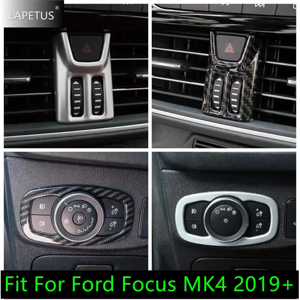 

For Ford Focus MK4 2019 - 2022 Car Accessories Warning Lights Frame / Head Fog Light Lamps Button Panel Decoration Cover Trim