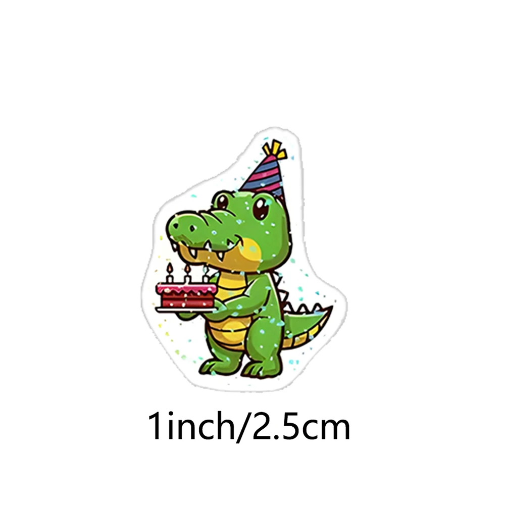 50-500Pcs 1Inch Laser Dinosaur Stickers Waterproof Kawaii Dinosaurr Decals For Bottle Laptop Scrapbook Gift Animal Sticker