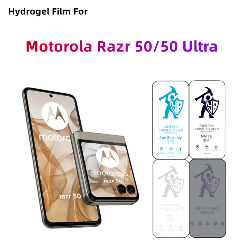 Filme de hidrogel fosco para motorola razr 50, protetor de tela hd para motorola razr 50 ultra, olho, privacidade, 2pcs