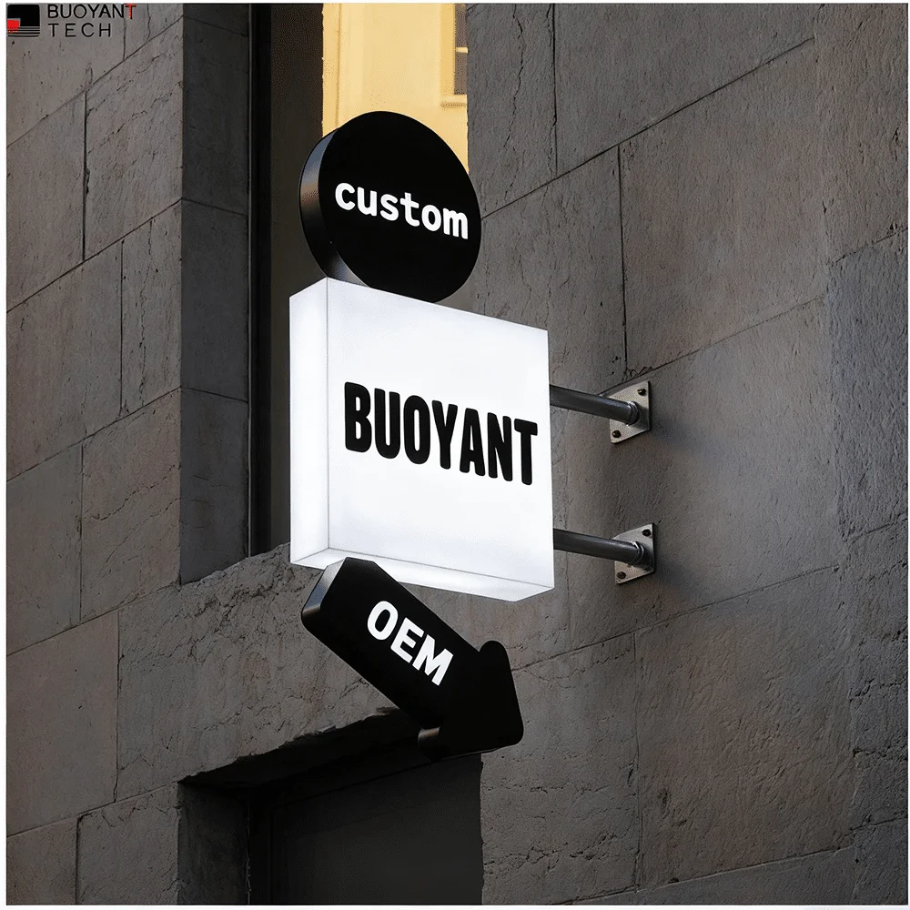 حار بيع الاكريليك LED Lightbox شعار تسجيل صندوق إضاءة الإعلان في الهواء الطلق للمكتب والمقهى #5