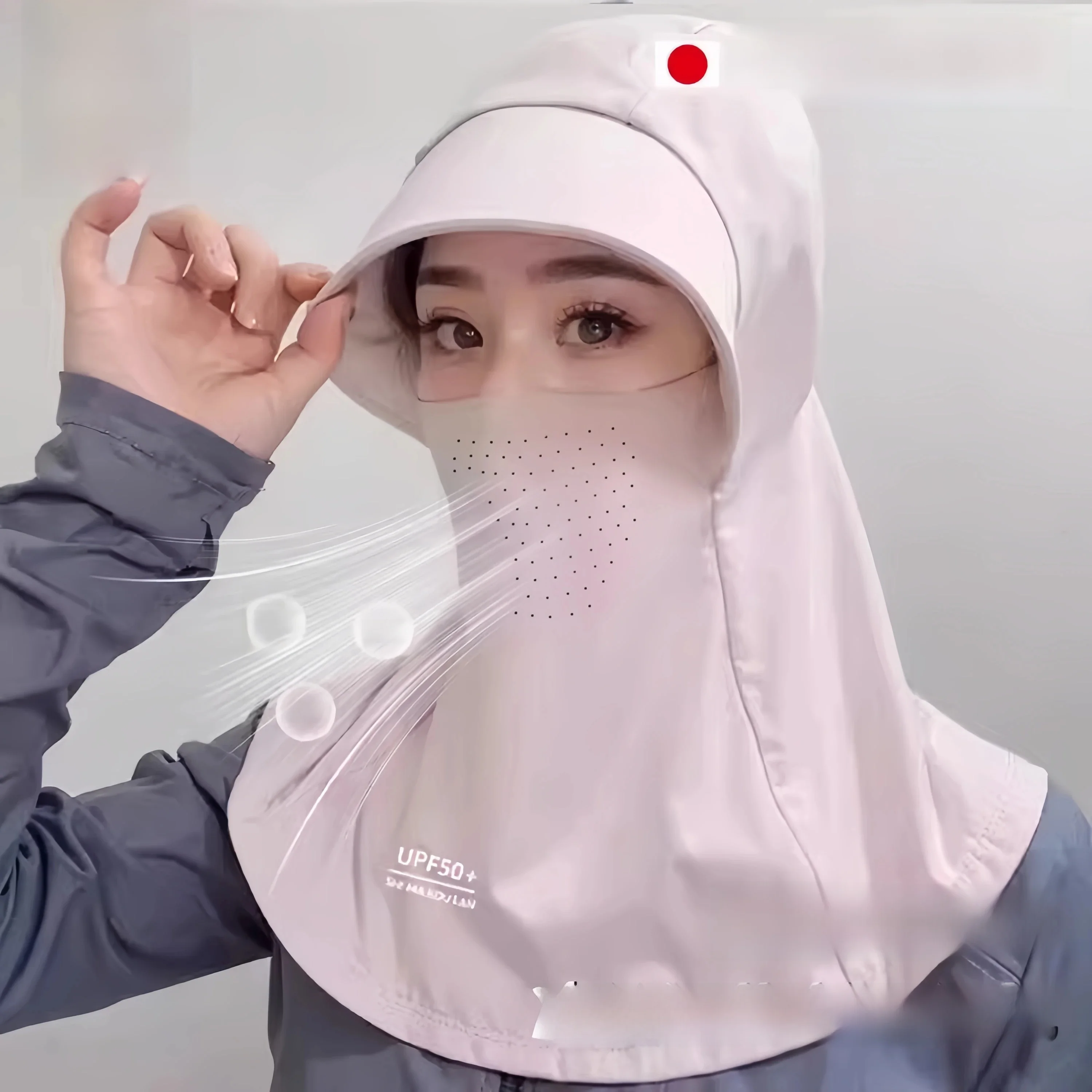 chapeau-de-protection-solaire-d'ete-avec-masque-integre-en-soie-glacee-respirante-couvre-visage-de-cyclisme-style-feminin-protection-integrale-du-visage-et-du-cou
