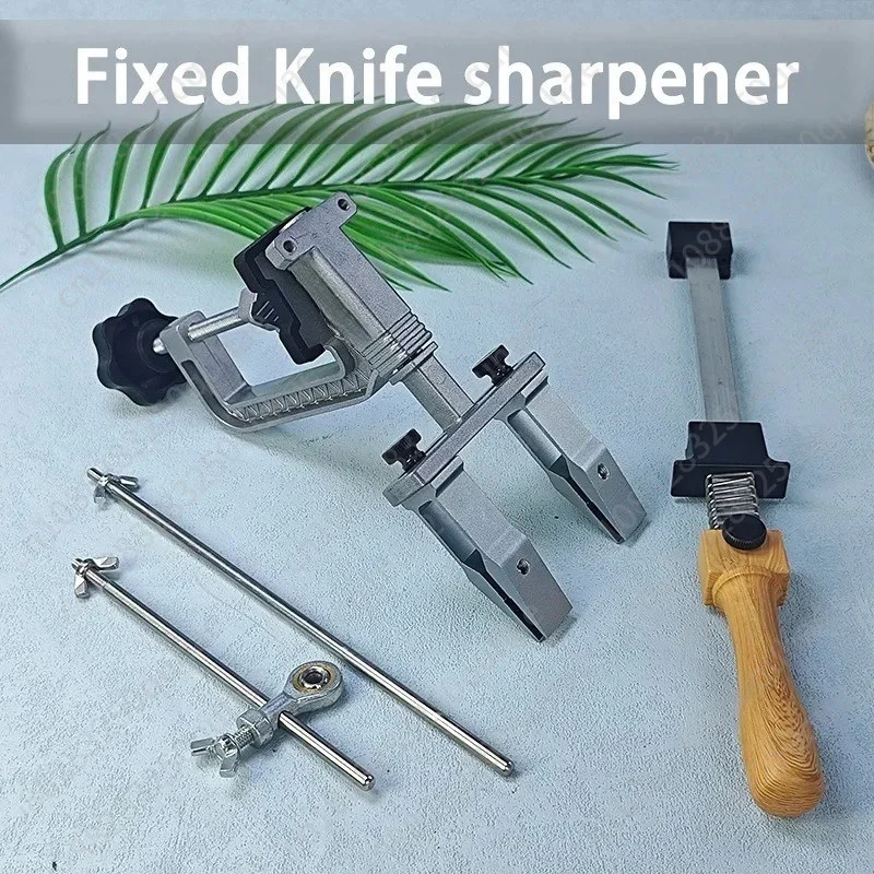 Manual Fixed-Angle Knife Sharpener, Professional Bridge Clamp Fast Edge Sharpening Tool for Home Use