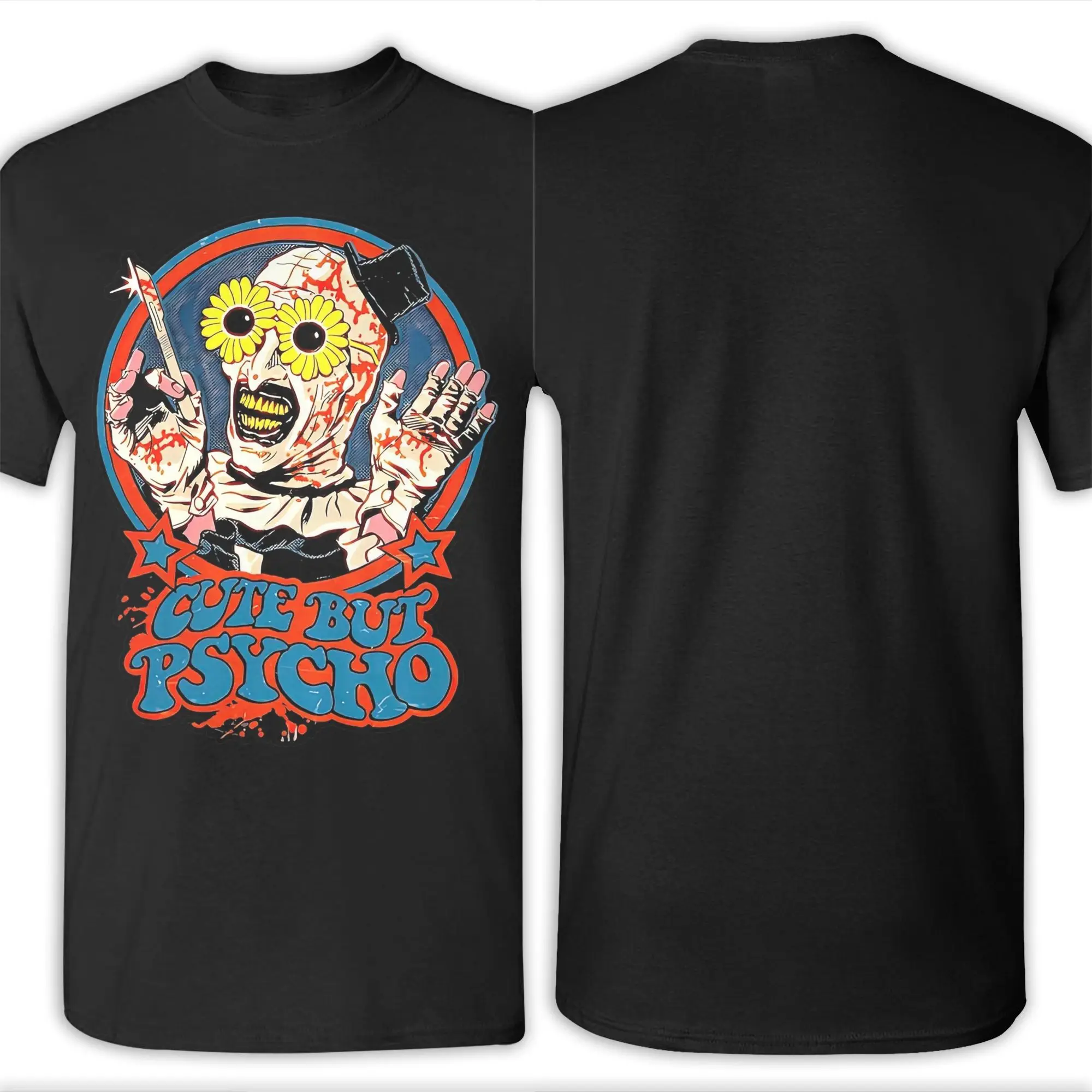 Niedliches T-Shirt für Herren, aber Psycho Terrifier, reine Baumwolle, lustige Kurzarm-T-Shirts mit Rundhalsausschnitt, T-Shirts in Übergröße – Detail 2