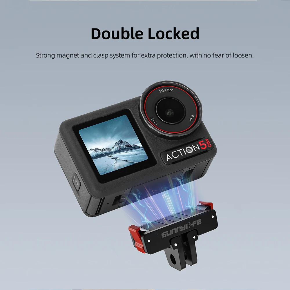 حامل محول مغناطيسي Ouick-Release لـ DJI Osmo Action 5 Pro إطار حماية قاعدة قابلة للطي لملحقات Action 4/3