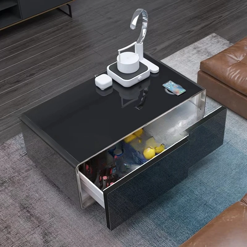 Multifunctional smart home furniture coffee table refrigerator refrigerator smart coffee table with wireless charging