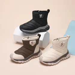 Children's Snow Boots for Boys and Girls Short-tube Thick-soled Bread Shoes with Velvet To Keep Warm in Winter Kids Snow Boots