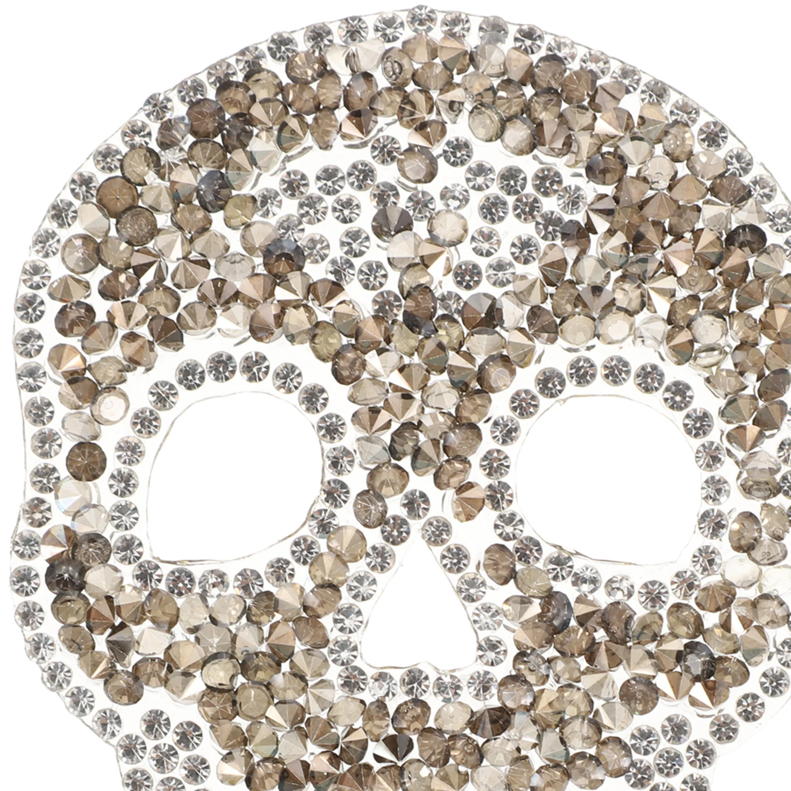 

Embroidery Hot Drill Patch Decor Skull and Applique Grey Stickers Rhinestone Iron