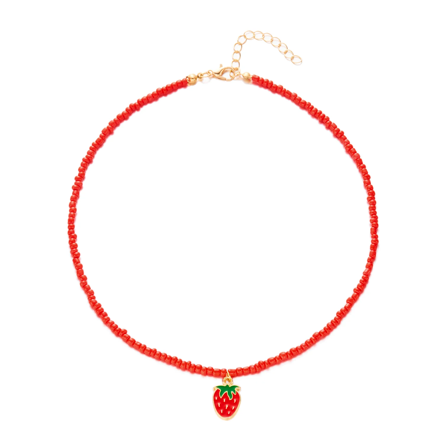 

Cute Y2K Sweet Strawberry Pendant Necklace for Women Elegant Imitation Pearl Clavicle Chain Neck Jewelry Christmas Gift