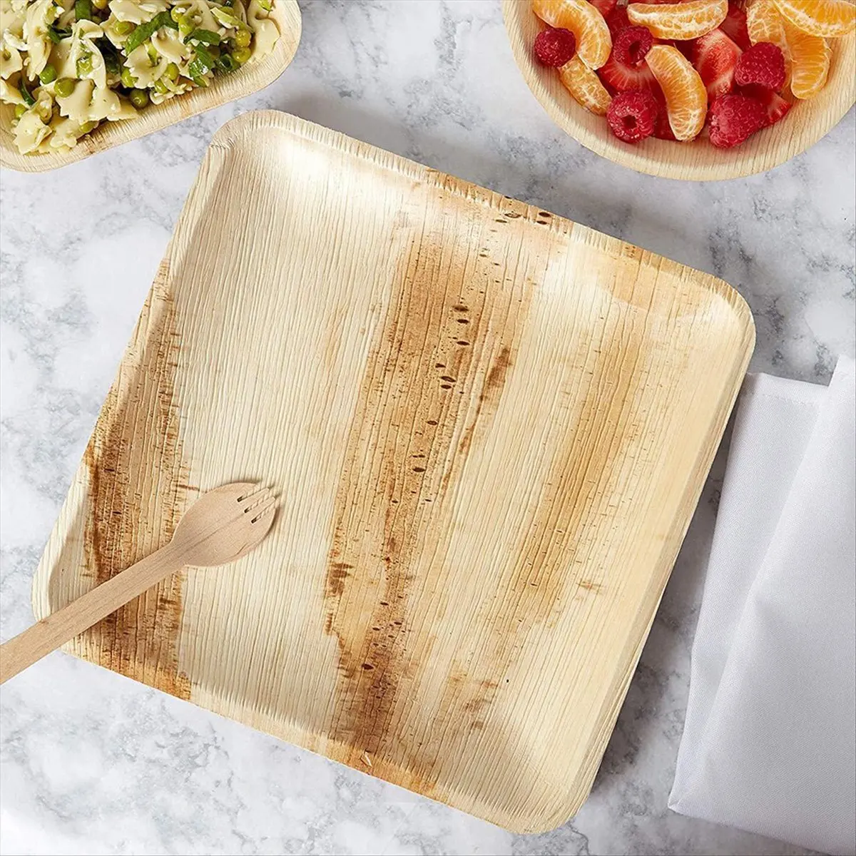 【TODAY-BUY】25 Disposable Palm Leaf Plates, 8inch(20cm) , Eco Friendly Biodegradable Compostable Plates